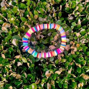 I’m selling a clay bead bracelet that homemade and has vibrant colors!